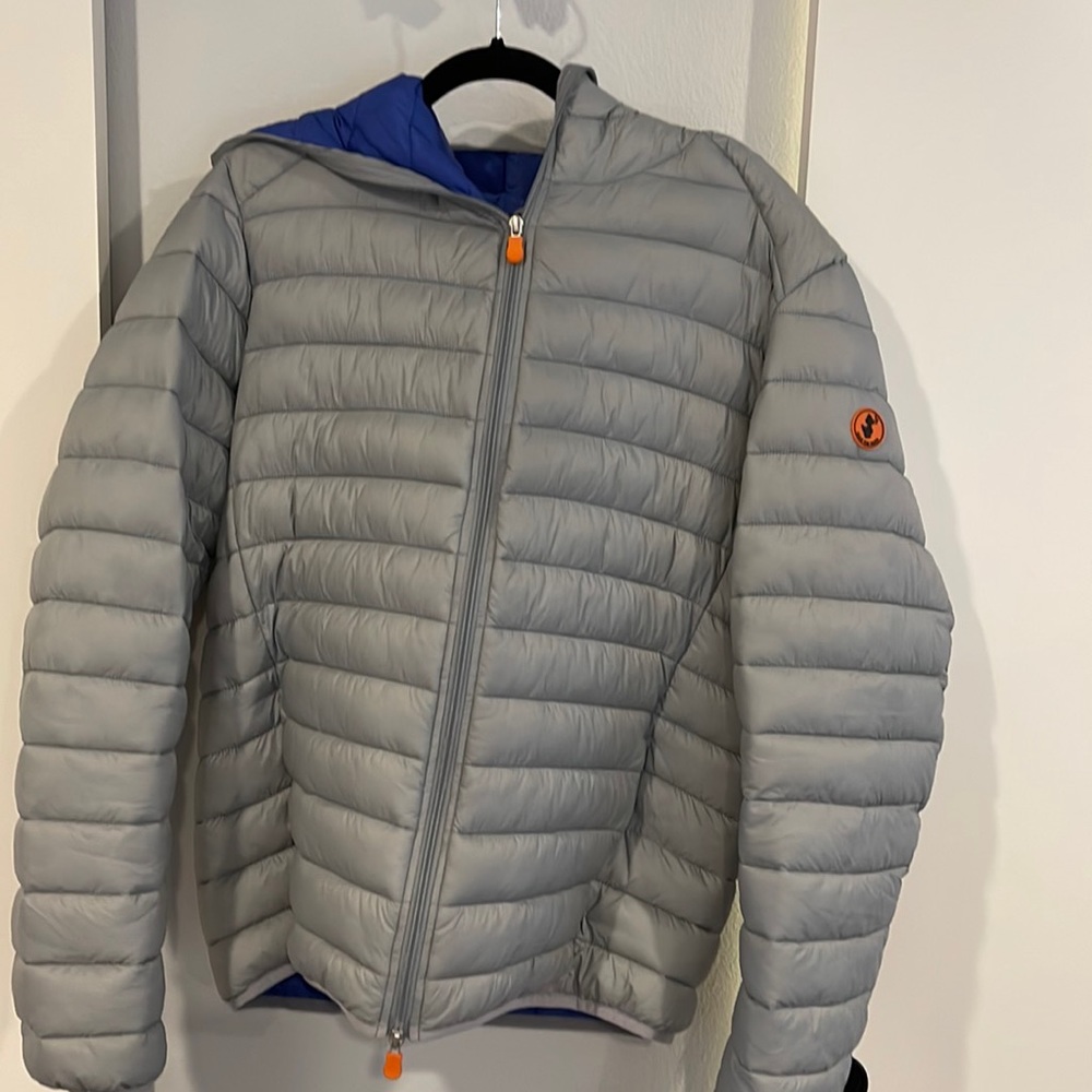 Grey coat w hood